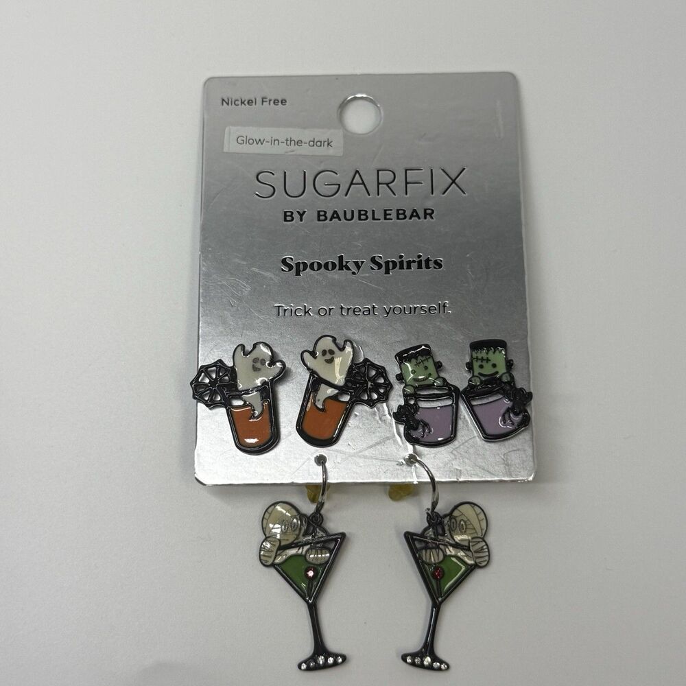 Sugarfix By BaubleBar Spooky Spirits Glow In The Dark 3 Piece Earring Set